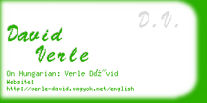 david verle business card